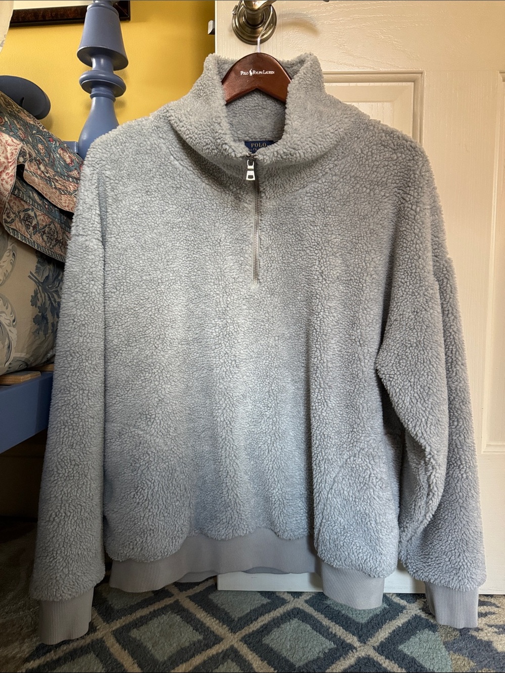 Polo Ralph Lauren Light Gray Sherpa Half-Zip Pullover